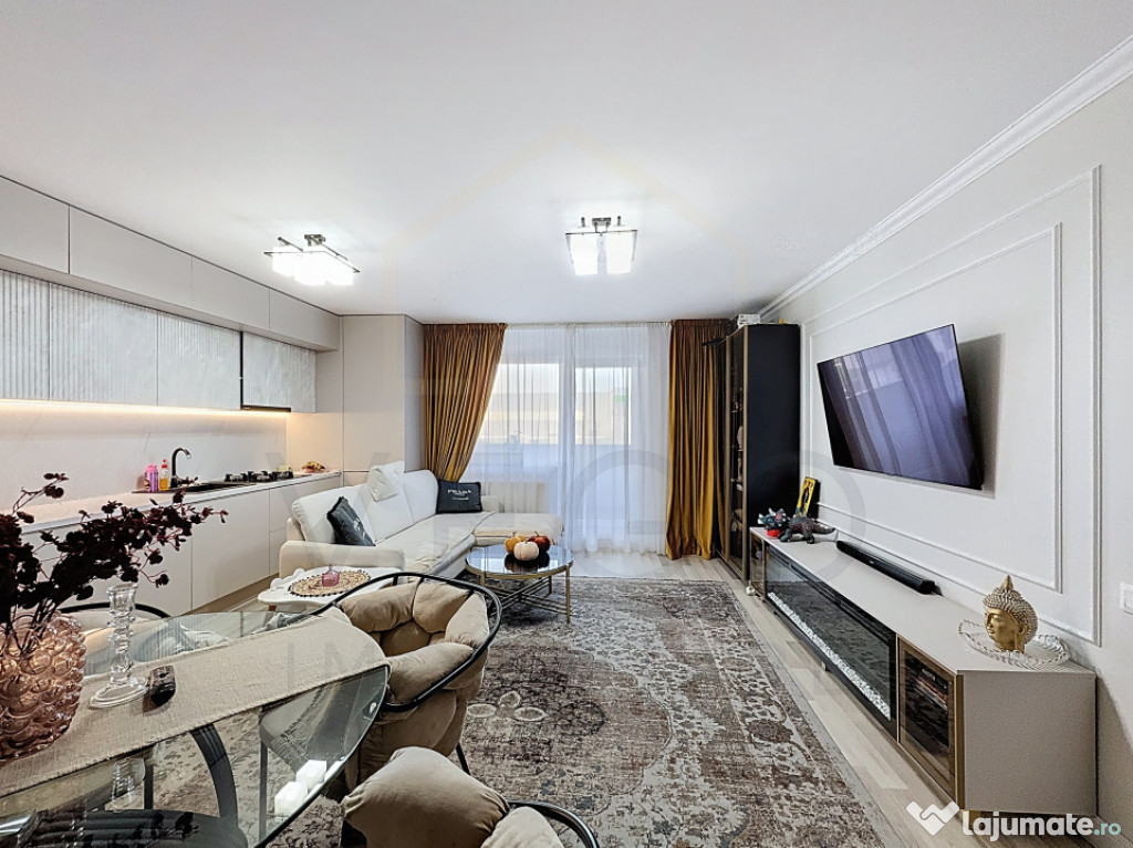 2 camere complet mobilat, bloc nou, 58 mp, zona A. Vlaicu