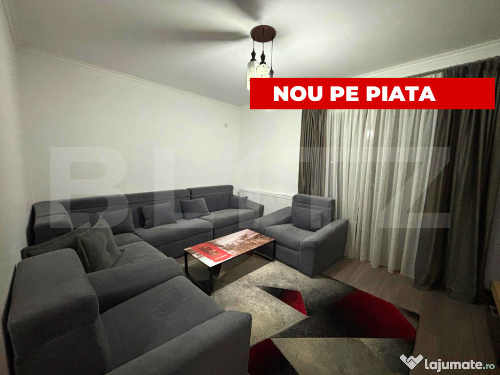 Apartament 2 camere, 52 mp utili – mobilat complet, zona C