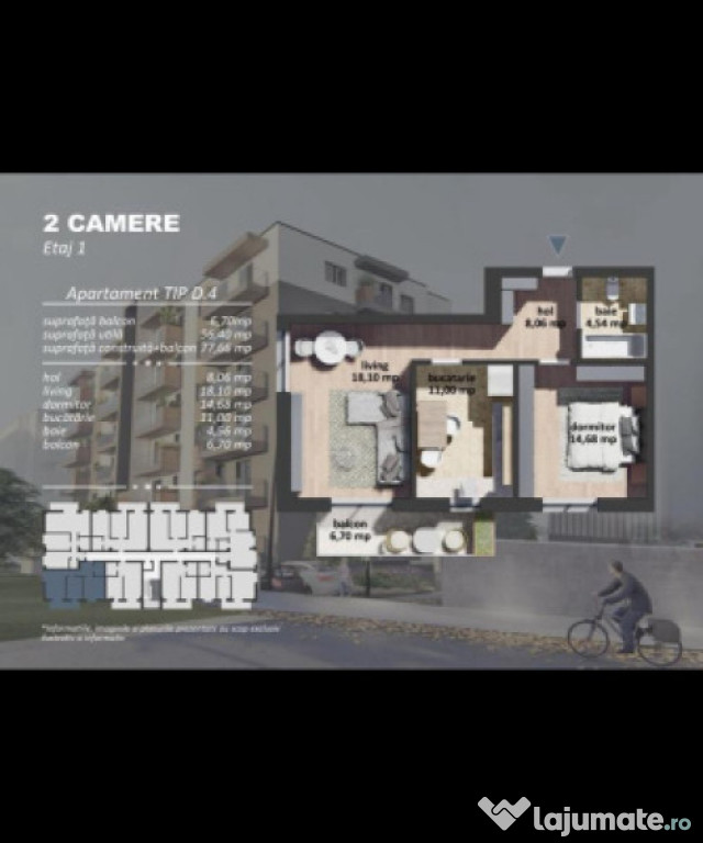 Apartament 2 camere de vanzare zona Postalionului