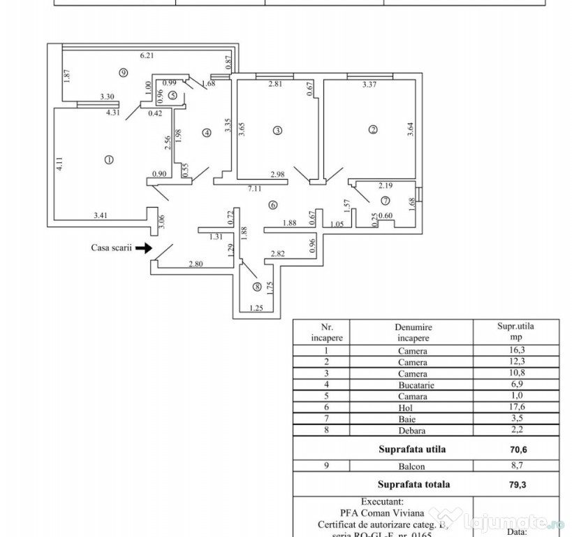 Apartament cu 3 camere in zona Micro 13