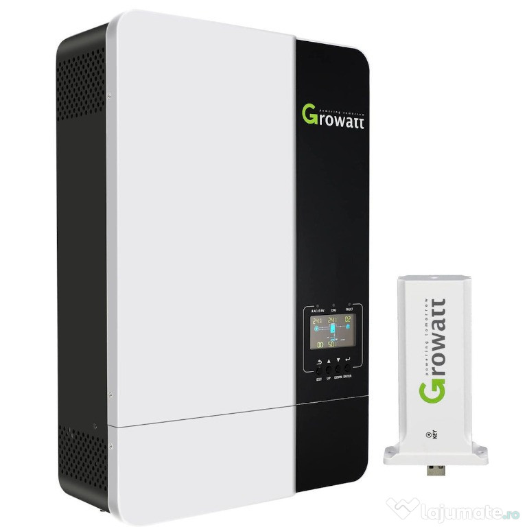 VANZARE PACHET HIBRID GROWATT INVERTOR 5KW +15KW BATERII