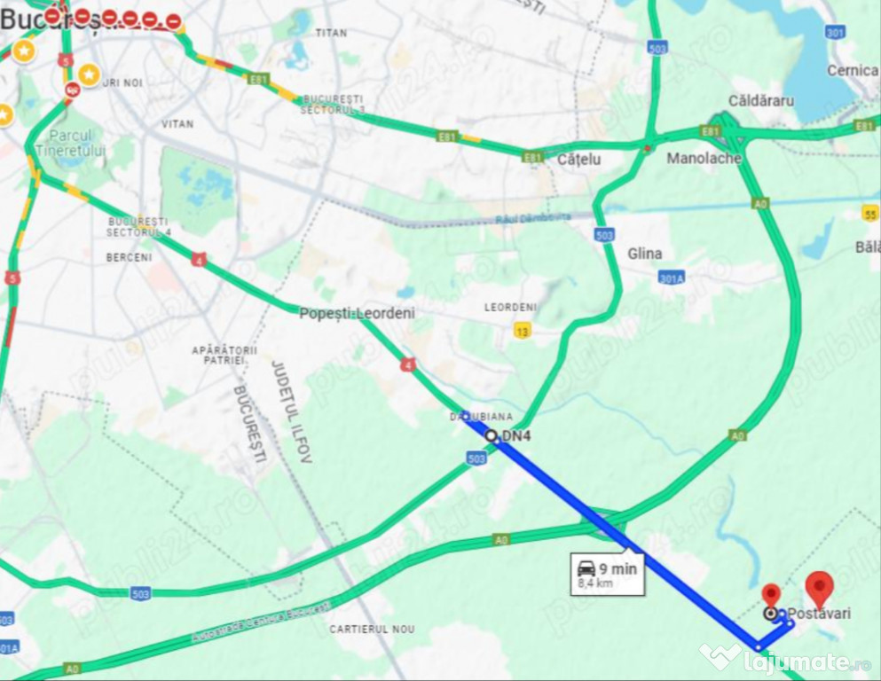 Teren vanzare extravilan Postavari, Ilfov, Berceni, 4200mp