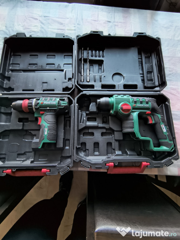 Mașina de găurit și Ciocan Rotopercutor 12v Parkside