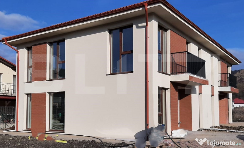Casa tip duplex 120 mp, predare semi-finisat, Chinteni