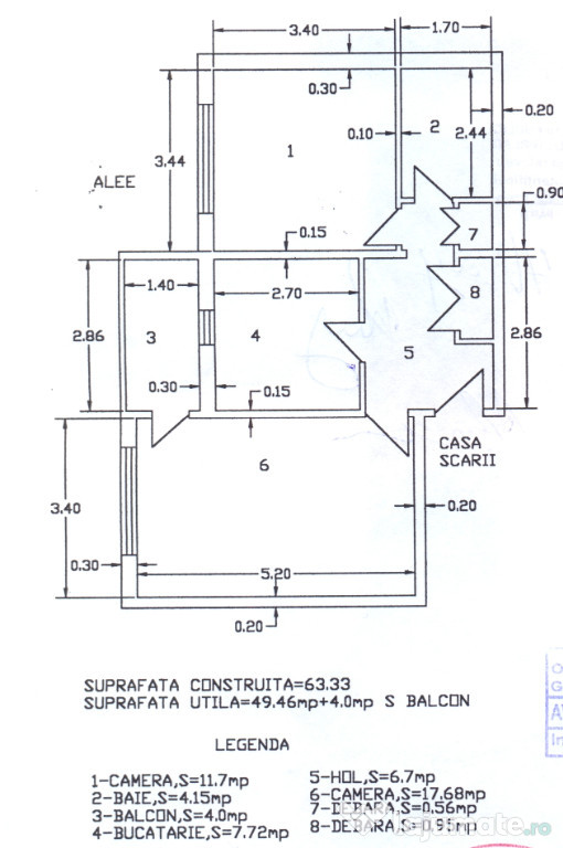 Proprietar vand apartament 2 camere Decomandat et.3 _Gura Leului-Fabr