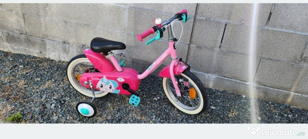 Bicicleta roz fetite copii unicorn