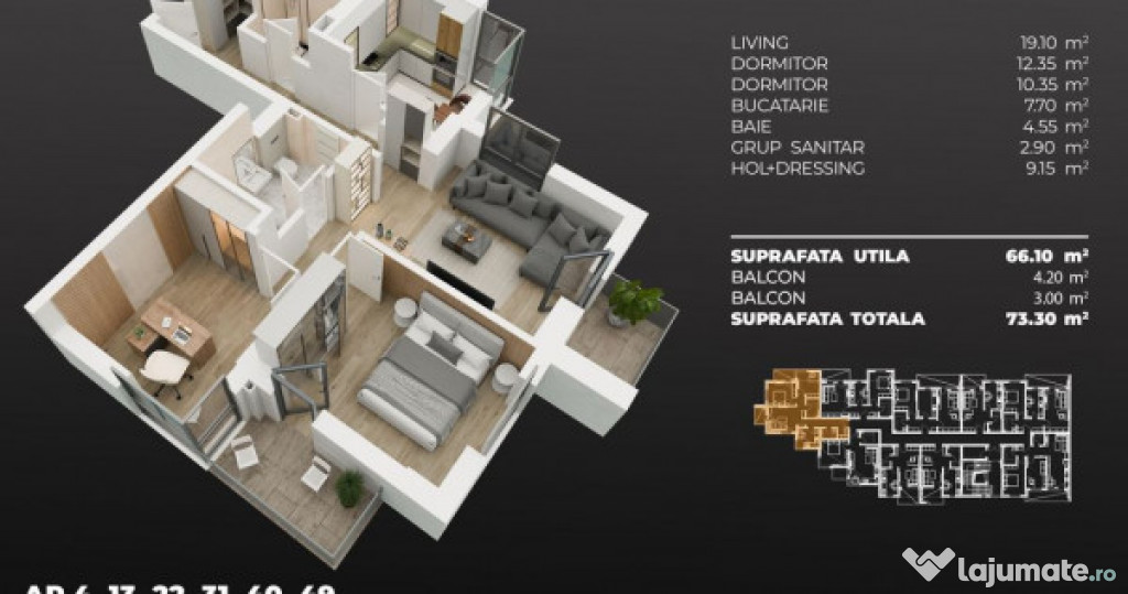 Ap. 3cam,2bai, total decomandat, la 3min de metrou Berceni