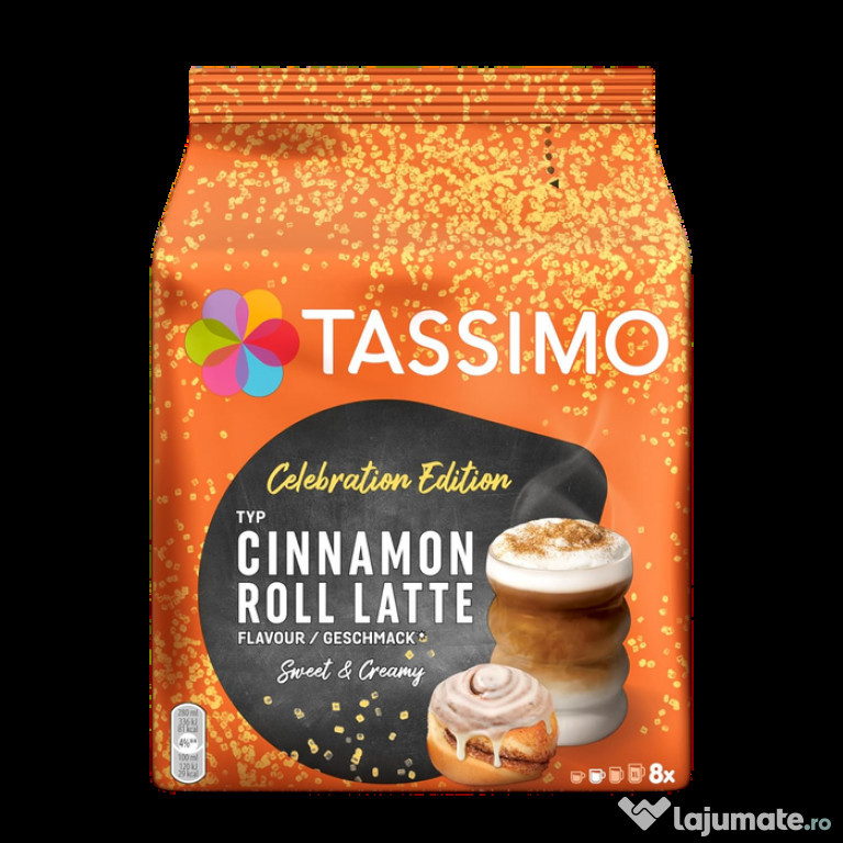 Tassimo Jacobs Cinnamon Roll Latte 8 capsule cafea + 8 capsule lapte