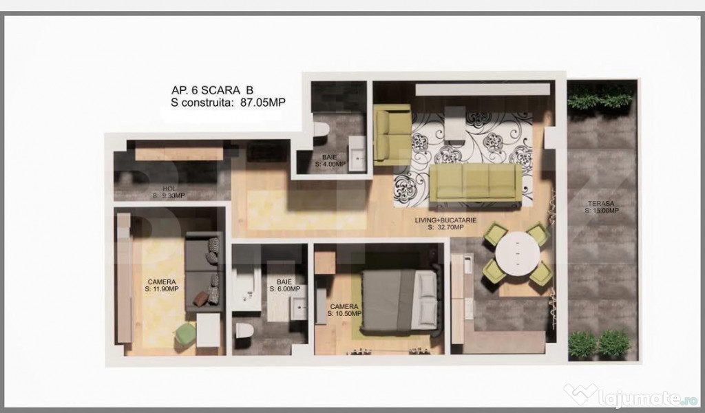 Apartament cu 3 camere, 87 mp, zona Centrala