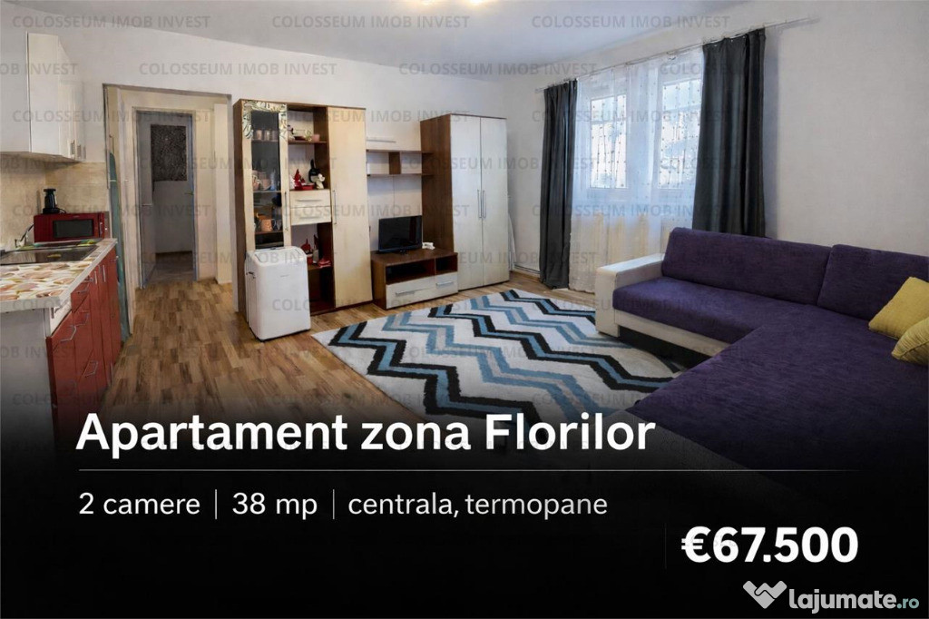 Apartament 2 camere, semidecomandat - zona Florilor/Magnoliei