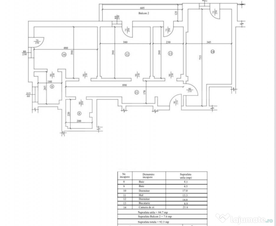 Apartament 3 camere, decomandat, 92 mp, Cartierul Veteranilo