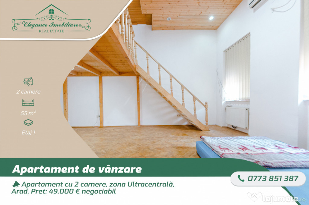 Apartament cu 2 camere, zona ultracentrală, Arad