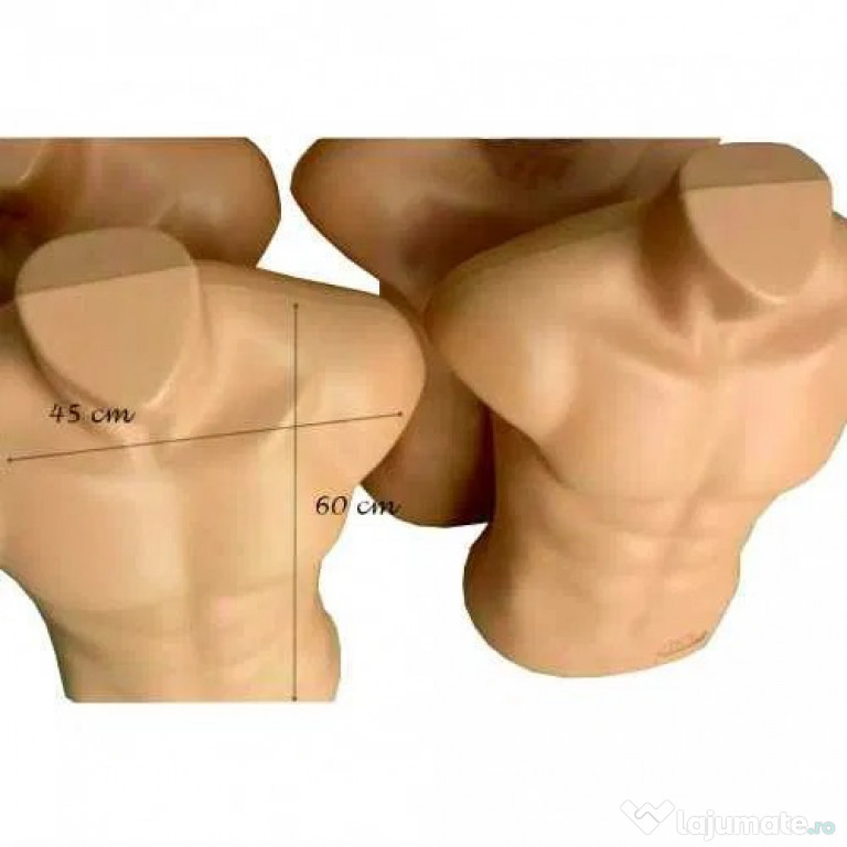 Bust barbat culoarea pielii, din plastic 60 x 45 cm