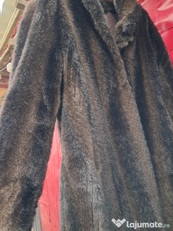 Palton lung din blana naturala de castor