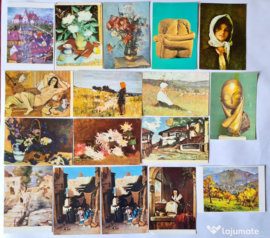 Lot de 25 de cărți poștale necirculate - artă plastică