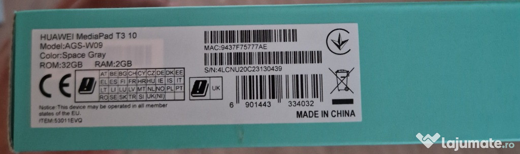 Vand tableta Huawei T3