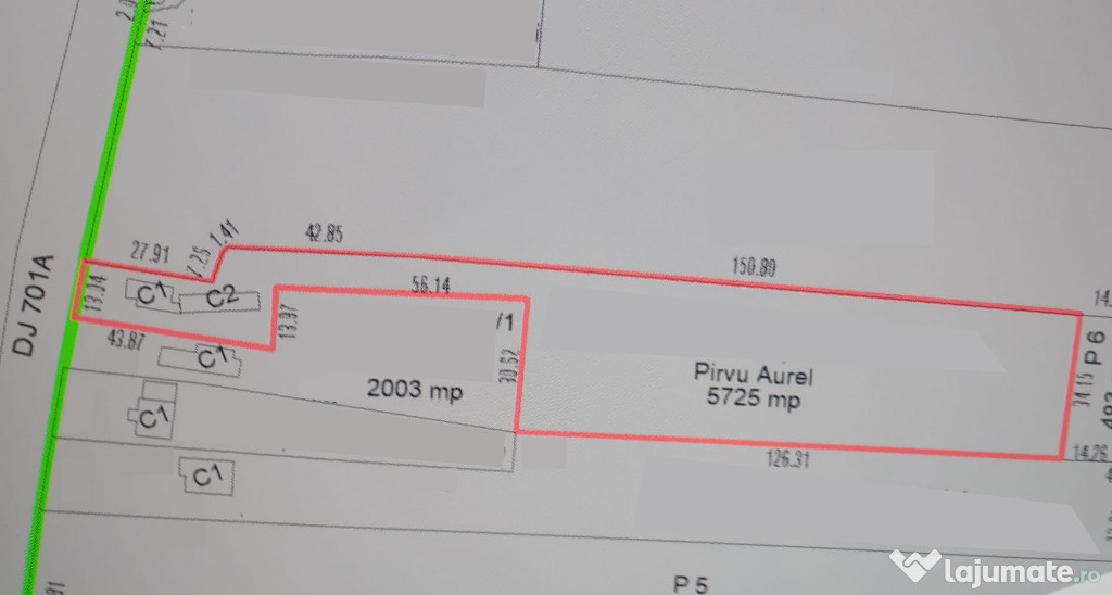 Teren 5.725 m Tomsani, Dâmbovița, la drum județean