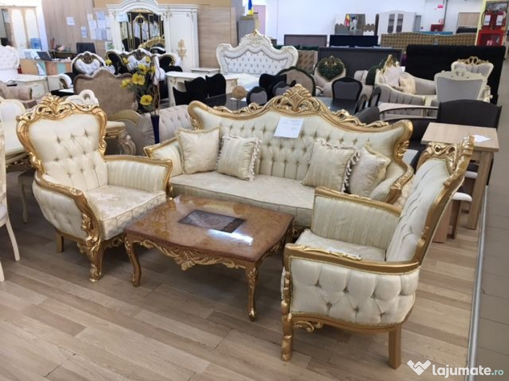 NOU - Set Canapele/Fotolii/masuta- LUX Stil Baroc
