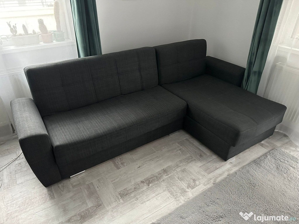 Vând Colțar Extensibil Reversibil (2 Lăzi depozitare) + Topper BONUS