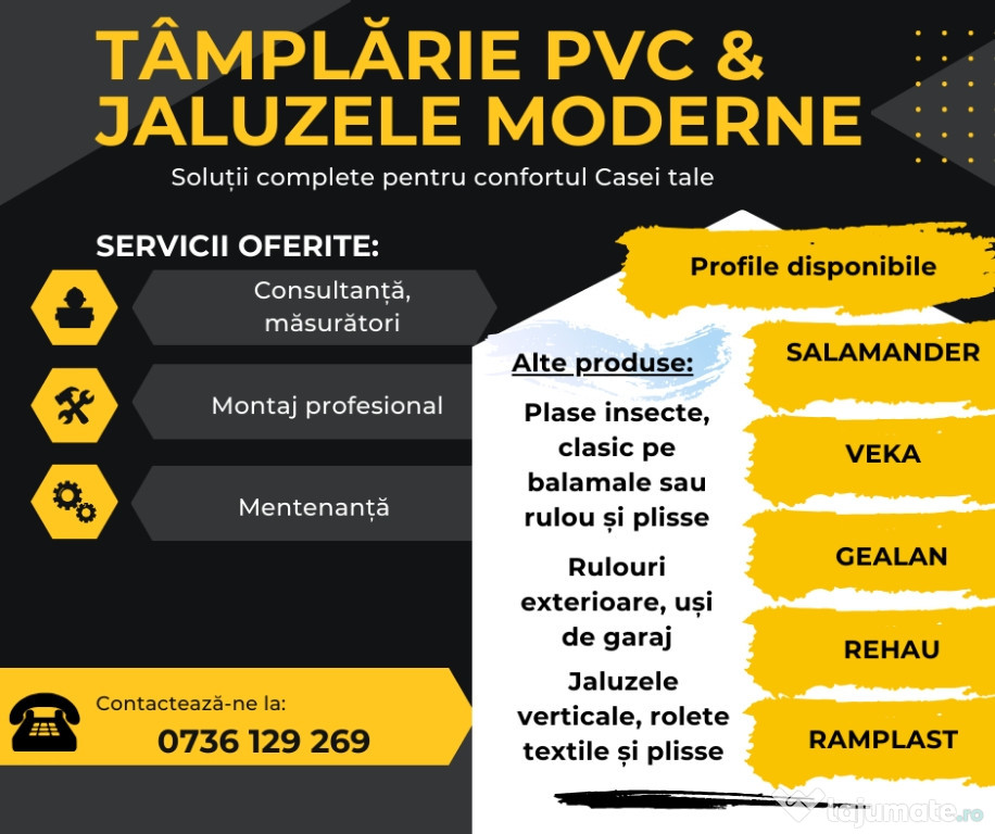 Soluții Complete pentru Casa Ta–Tâmplărie PVC & Jaluzele