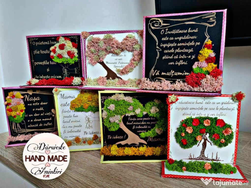 Tablou gravat decorat cu licheni