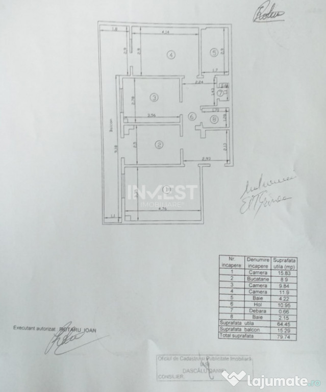 Apartament de vanzare 3 camere, 79 mp, etaj 1, zona Canta, I
