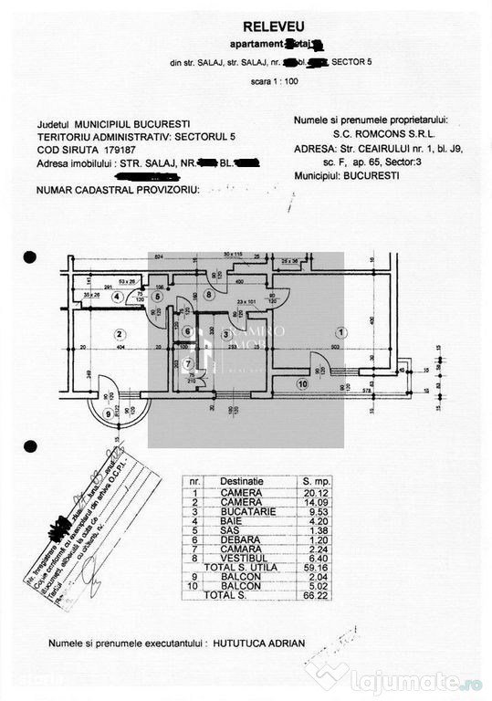 Apartament 2 camere SEBASTIAN/SALAJ, 66MP, DE RENOVAT