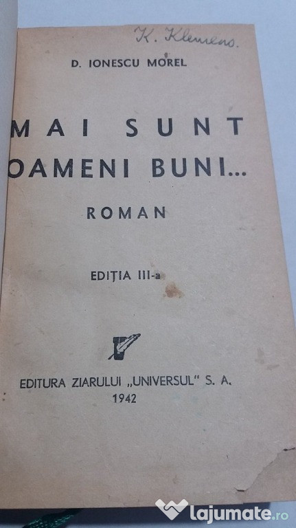 RWX 76 - Mai sunt oameni buni - D Ionescu Morel Ed. III 1942