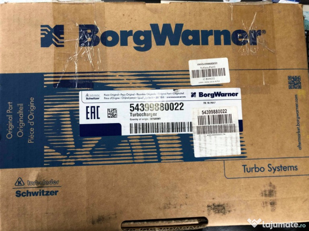 Turbo BorgWarner pentru AUDI VW SEAT Skoda 1.9 105CP