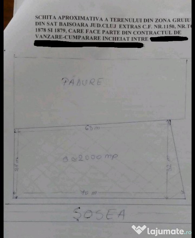 Teren 2000 mp in statiunea Muntele Baisorii