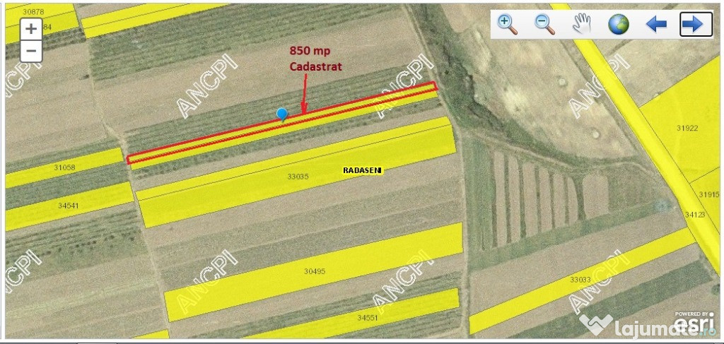 Teren extravilan in comuna Radaseni, 850mp