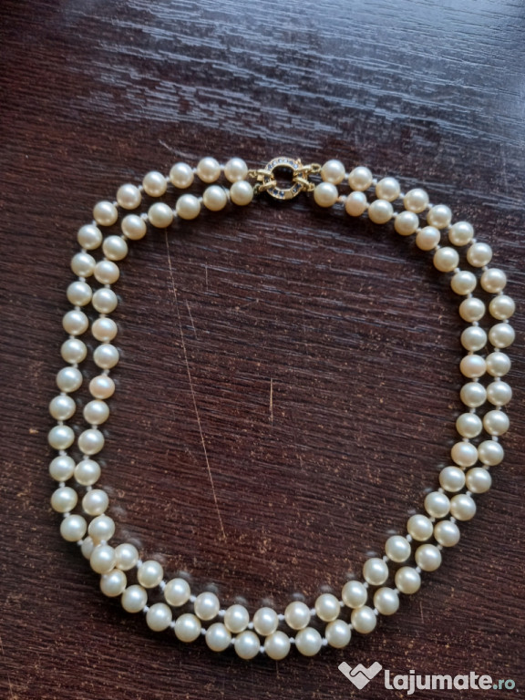 Colier perle naturale cheita de aur 18K