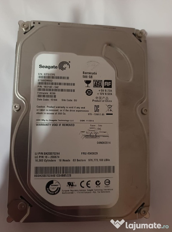 Harduri pc sata Seagate 500GB