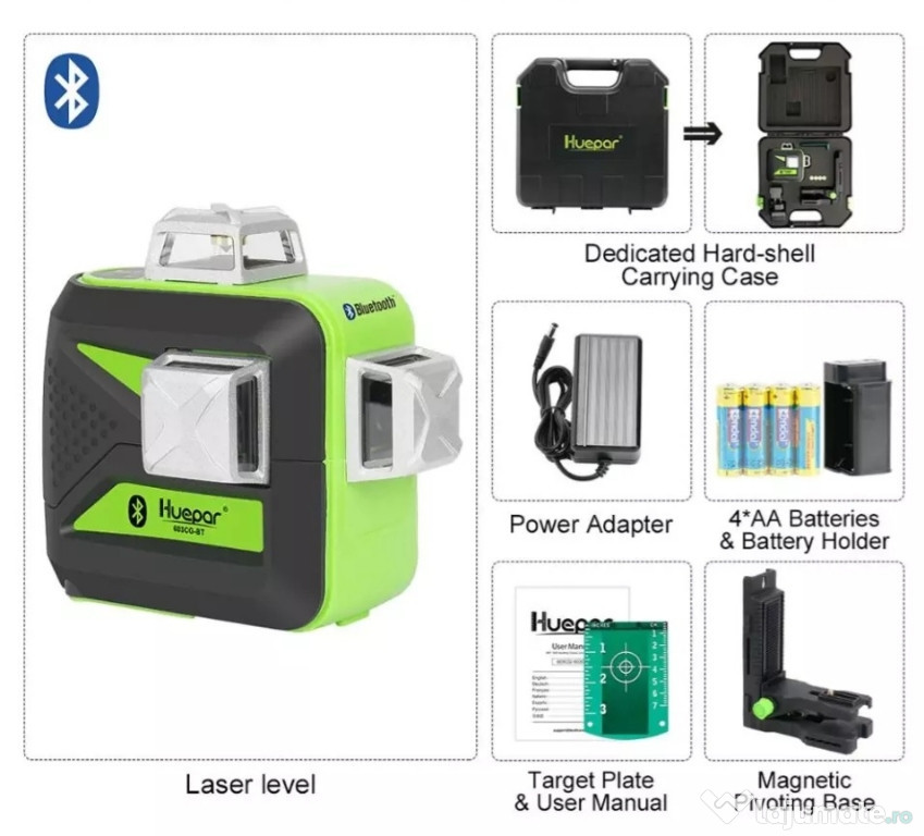 Nivela Laser Huepar 3D 12 linii PROFESIONAL