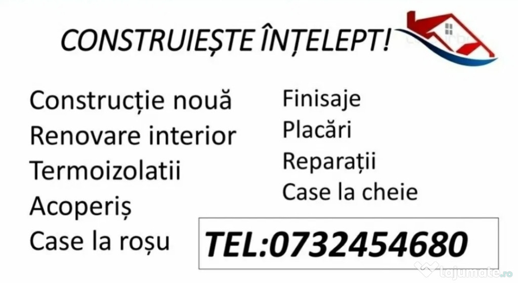 Firmă de constructii/renovări case (instalații,acoperișuri, case la cheie- la rosu)