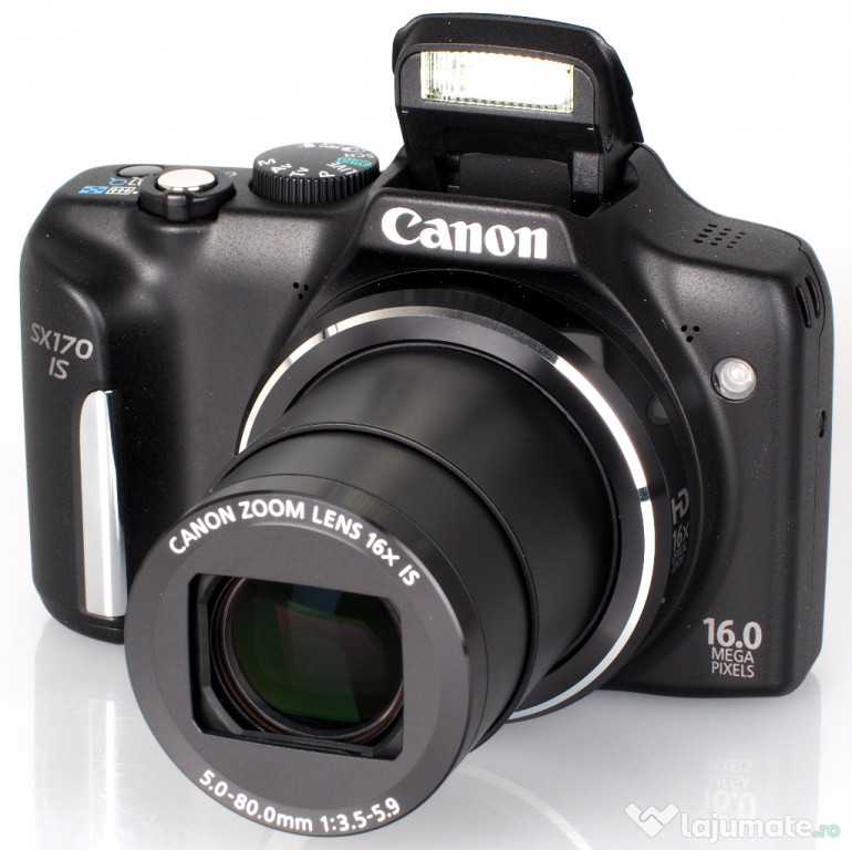 Aparat foto digital Canon PowerShot SX170 IS, 16MP, Black
