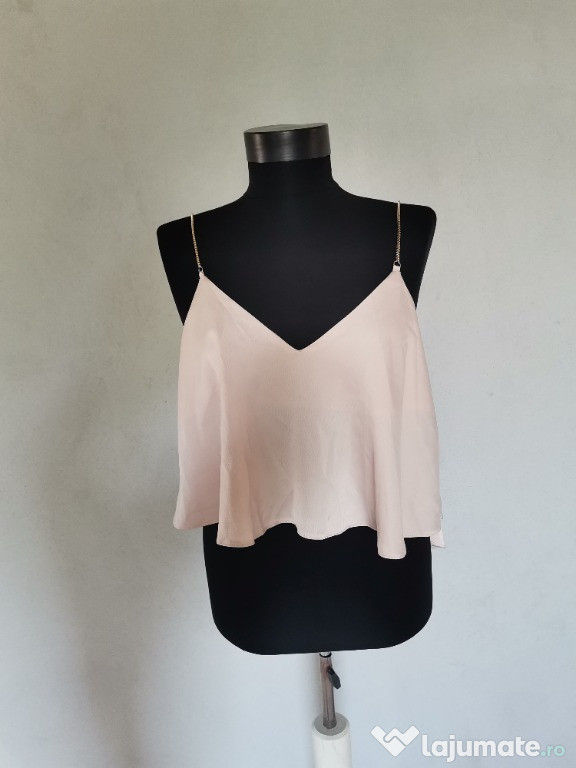 Top roz cu bretele din lant Topshop