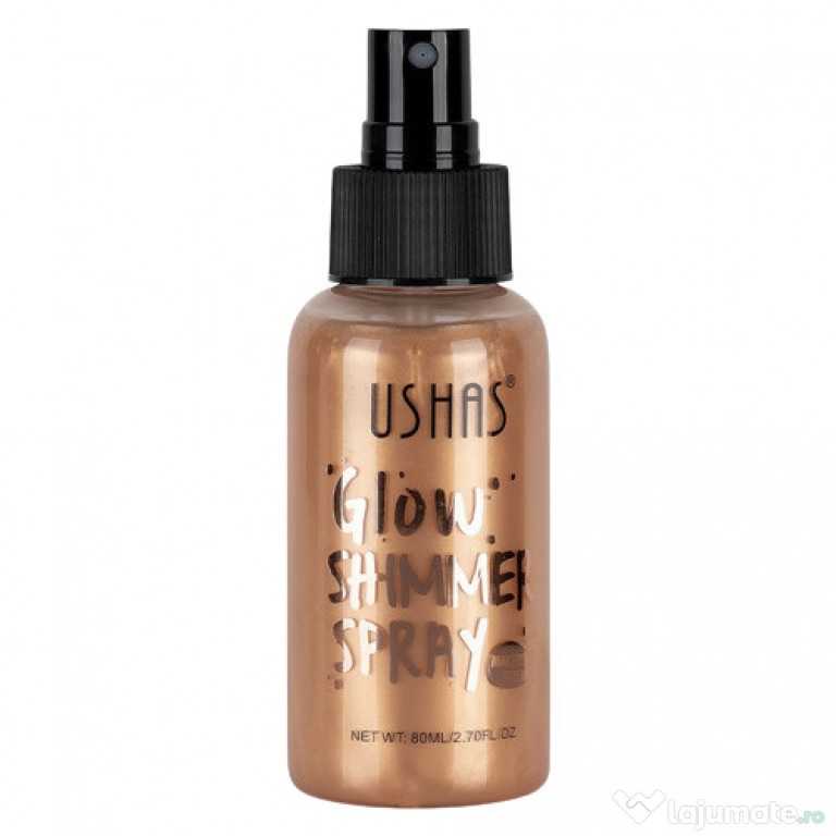 Iluminator de corp, Ushas, Glow Shimmer Spray, 03, 80 ml