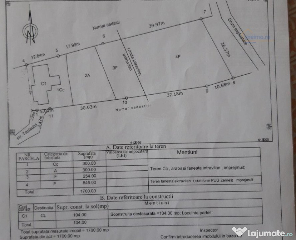 Casa pe teren 1700mp, 1ha de padure si garaj