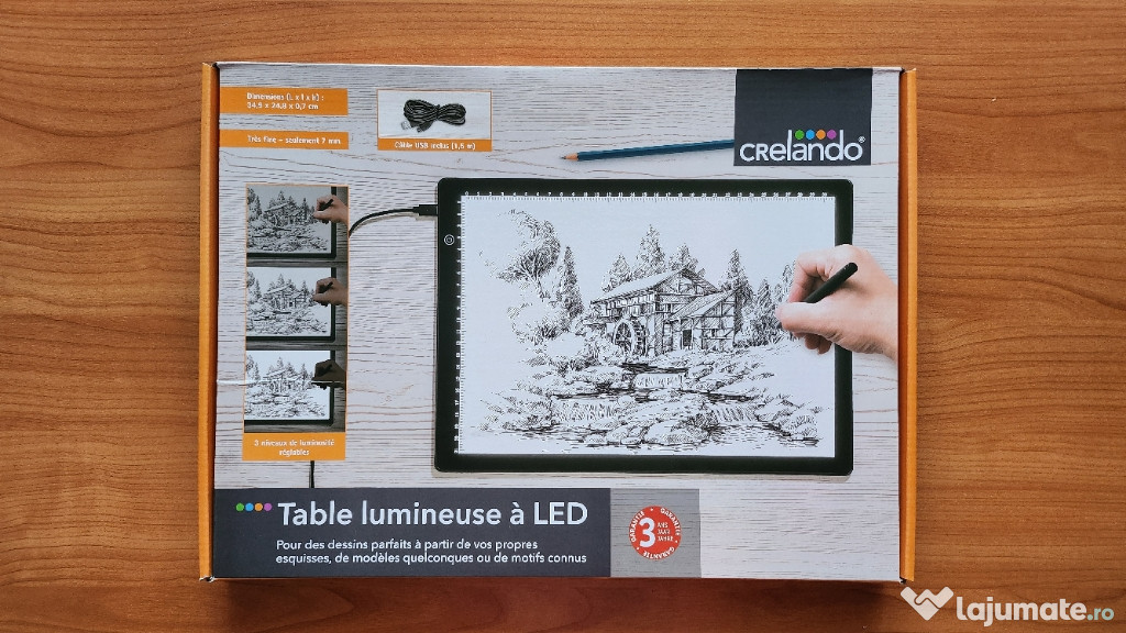 Tableta LED A4 pentru desenat/trasat, cu lumina pentru a copia desene