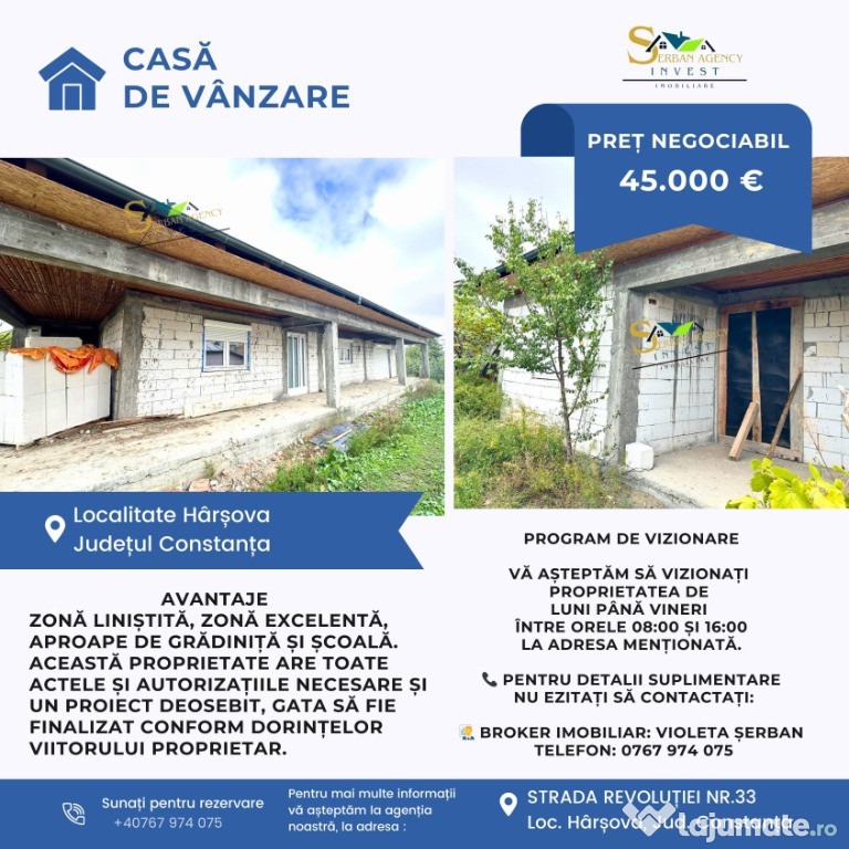 Casă în construcție de vânzare – Hârșova, Strada Eternității