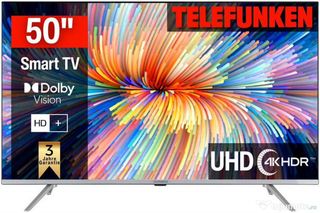 SMART TV TELEFUNKEN 127cm D50V800M,4K UHD,Wify,Nou,Garantie 2 Ani !