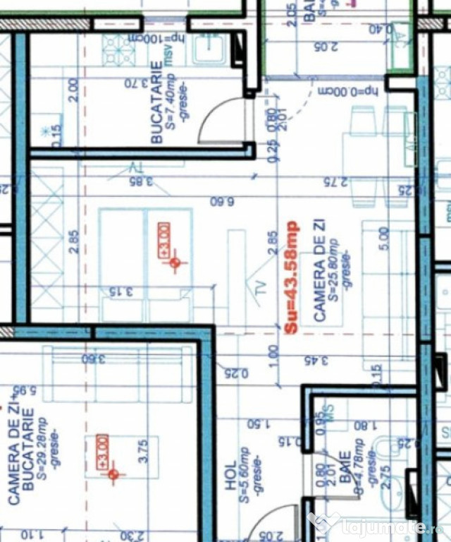 Apartament 1 camera,43,58 mp utili, Calea Aradului