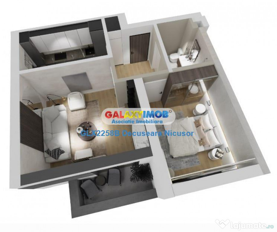 Apartament 2 camere Finalizat Finisat Militari Residence, 59