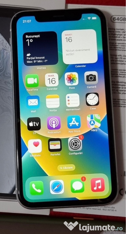 Iphone XR Alb 128Gb, Impecabil,