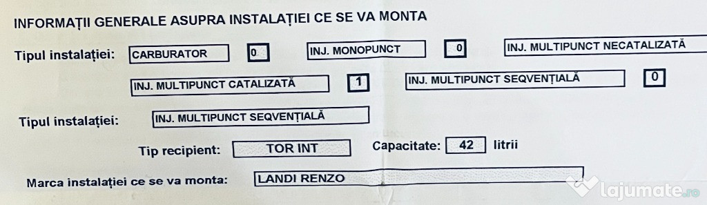 Piese auto renault scenic I - 2001, instalatie gaz