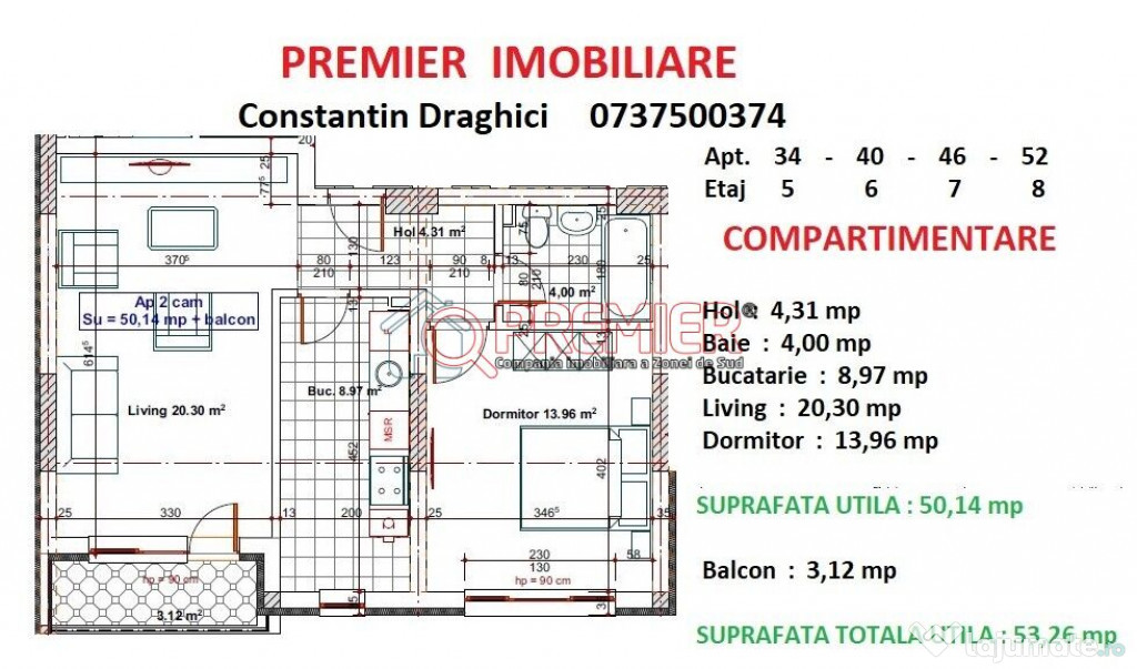 Metalurgiei - Postalionului - 2 camere - 64220 euro