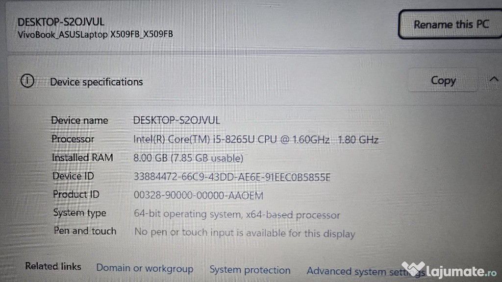 Laptop asus sonic master I5