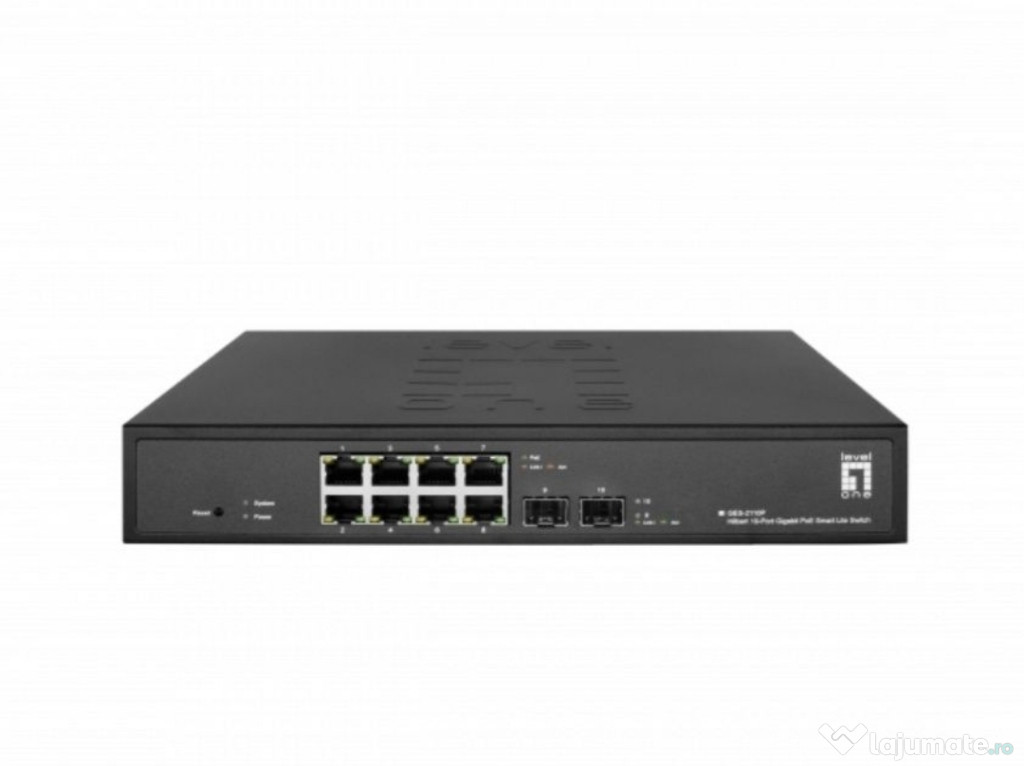 GES-2110P Switch Hilbert Gigabit PoE Smart Lite cu 10 porturi