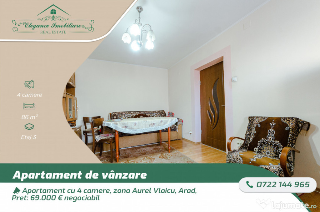 Apartament cu 4 camere, zona Aurel Vlaicu, Arad